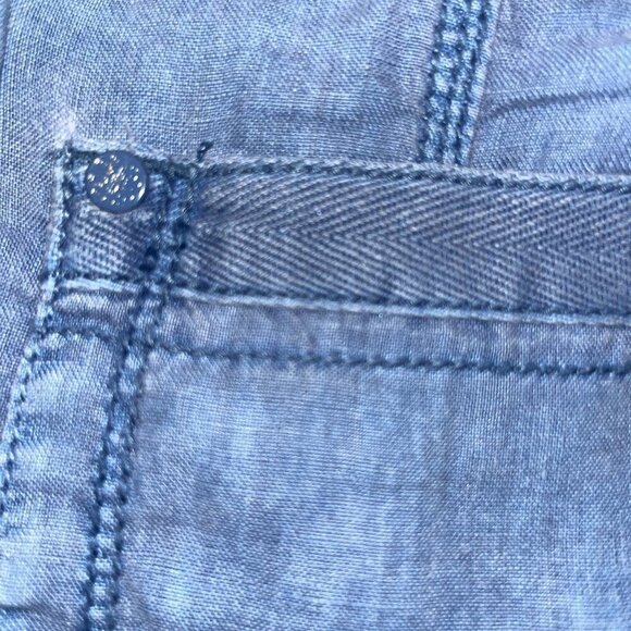 Anthropologie MARRAKECH Women's 100% Linen Cargo Joggers Sky Blue -EUC - Size 26 - Picture 9 of 14